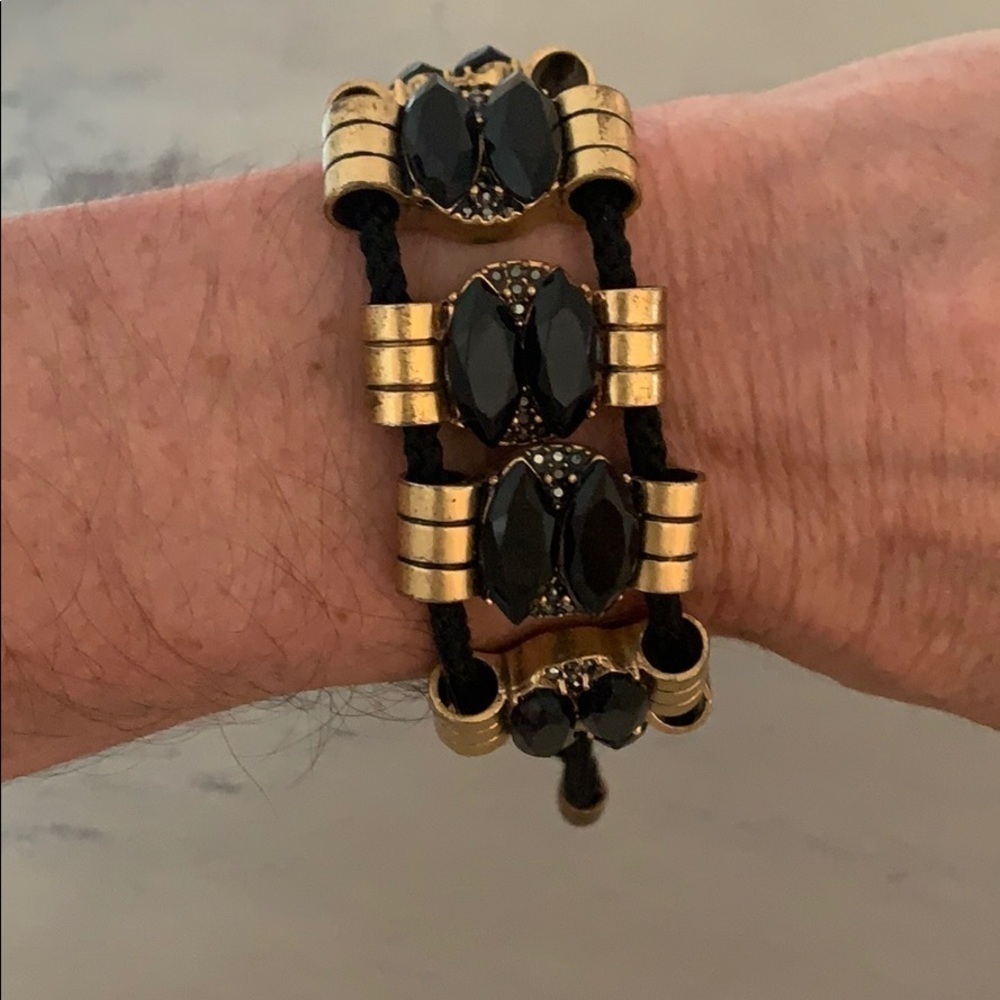J Crew Gold & Black Adjustable Rope Bracelet​​​​​​​​ - Picture 4 of 4